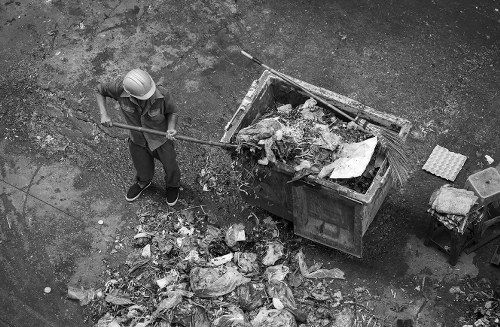 Rubbish Junk team sorting recyclable waste for sustainable disposal