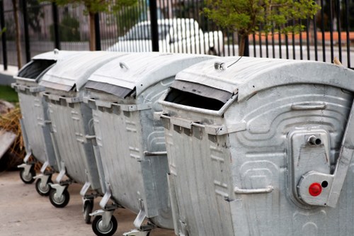 Bulky waste items ready for collection outside a local property