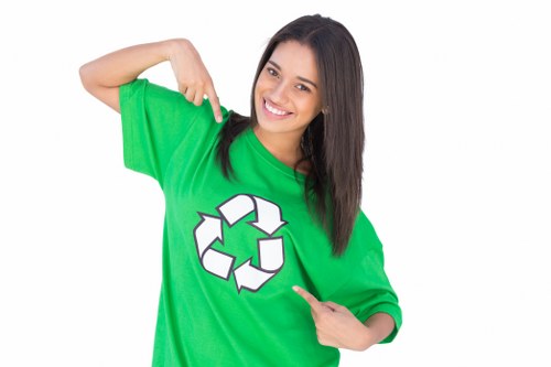 Local team sorting recyclable materials during a junk removal job